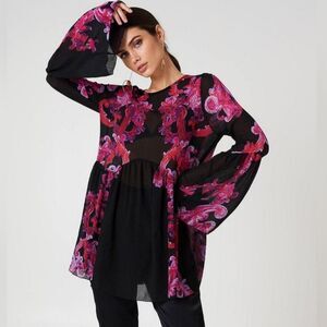 Free People Women's Pink & Black Dress